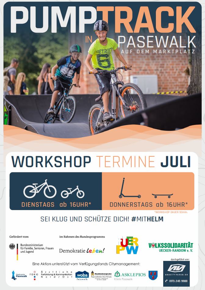 Skaten und Biken auf dem Marktplatz Pasewalk