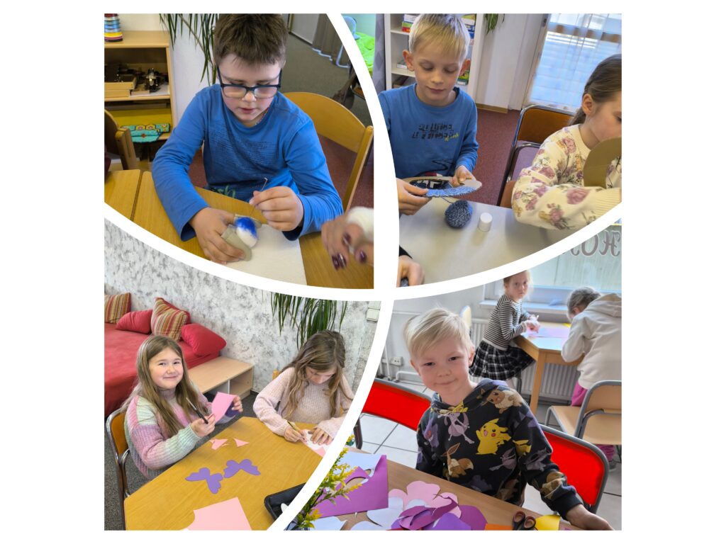 Osterbasteln im vollen Gange