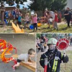 Collage Kinder am Spielen & Verkleidung als Feuerwehrmann