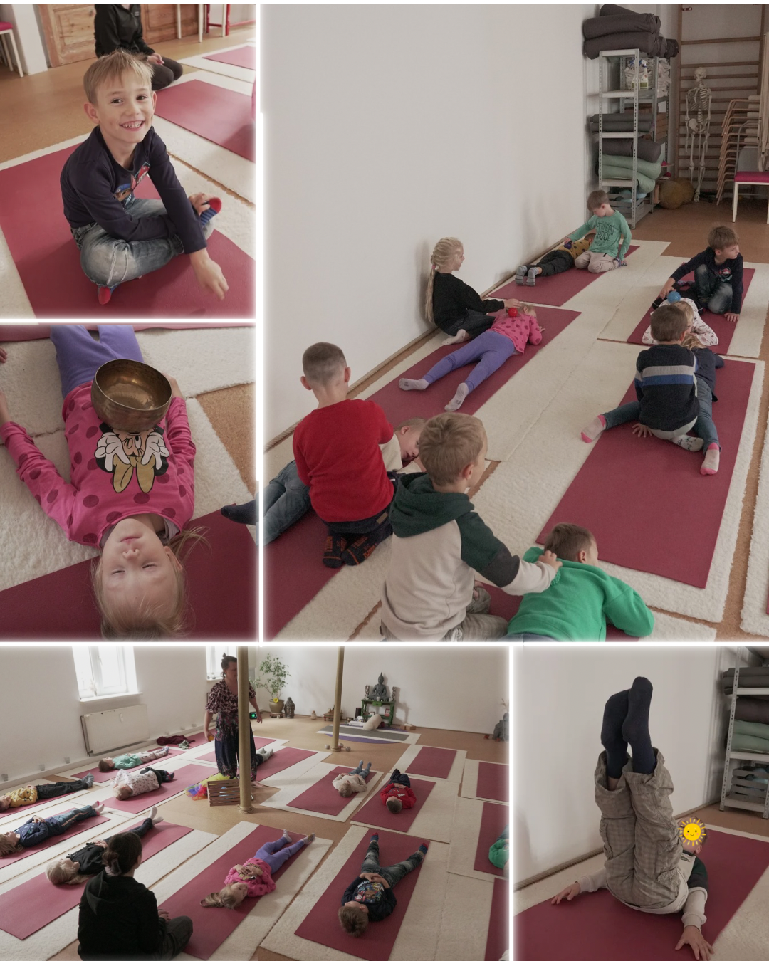 Kinder erleben eine Yogastunde auf der Yoga-Ranch in Pasewalk